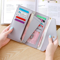 Long Wallet Women Purses Tassel Fashion Coin Purse Card Holder Wallets Female Clutch PU Leather Wallet, Red, Light grey, Black, Pink, Light purple, Dark pink, Atrovirens, Sky blue