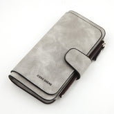 Women Scrub Leather Lady Purses Clutch Long Female Wallet, Gray, Pink, Light Gray, Rose Red, Blue, Brown
