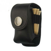 Portable Golf Ball Holder Waist Pouch Bag Leather Cool Golf Tee Bag Sports Accessory, Golf Ball Holder Black