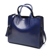 Leather Handbags Big Women Bag Casual Female Bags Trunk Tote Shoulder Bag Ladies Large Bolsos, Blue, Coffee, Burgundy, Pink, Gray, Brown, Black, Green
