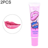 2 PCS Easy Peel Off Long Lasting Lip Gloss Waterproof Matte Lipstick Women Cosmetic, watermelon red, Lovely peach, Sexy red, Rose Pink, Cherry red, Sweet orange