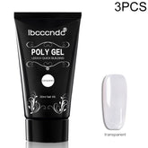 3 PCS Nail Acrylic Poly Gel Pink White Clear Crystal Builder Gel, Coffee, Jelly Red, Pink, Skin Color, Transparent, White, Nail Liquid