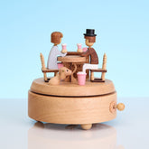 Creative Rotating Wooden Music Box Home Desktop Decoration, Lover Dating