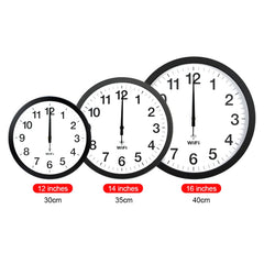 Smart Network Automatic Time Synchronization Wifi Wall Clock Modern Minimalist Silent Living Room Clock, 12 inch, 14 inch, 16 inch