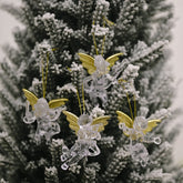 4pcs/bag Christmas Decorations Transparent Angel Pendant Christmas Tree Ornaments, 4pcs/bag