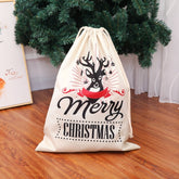 Large Printed Linen Backpack Christmas Gift Bag Candy Bag, A Type, B Type, C Type, D Type