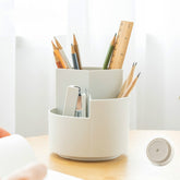 Multifunctional Round Pen Holder Office Rotating Large Capacity Pen Holder Storage Box Random Colour, Pen Storage Box