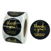 2 PCS Roll Dyeing Hot Stamping Thank You Sticker Label, 3.8cm / 1.5inch