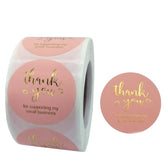 Roll Pink Hot Stamping Thank You Sticker Self-Adhesive Film Sticker Envelope/Holiday Gift Decoration, C-06-38, C-07-38, C-08-38, C-09-38