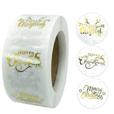 3 PCS Roll TransparentHot Gold Stickers Christmas Stickers Holiday Gift Stickers, K-21-25, K-25-25