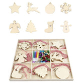 Christmas Creative DIY Decoration Gift Set Handmade Wood Chip Pendant, JM02027, JM02028, JM02029, JM02030, JM02031, JM02032, JM02033, JM02034, JM02035, JM02036, JM02037, JM02038, JM02039, JM02040, JM02041