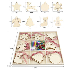 Christmas Creative DIY Decoration Gift Set Handmade Wood Chip Pendant, JM02027, JM02028, JM02029, JM02030, JM02031, JM02032, JM02033, JM02034, JM02035, JM02036, JM02037, JM02038, JM02039, JM02040, JM02041