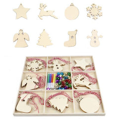Christmas Creative DIY Decoration Gift Set Handmade Wood Chip Pendant, JM02027, JM02028, JM02029, JM02030, JM02031, JM02032, JM02033, JM02034, JM02035, JM02036, JM02037, JM02038, JM02039, JM02040, JM02041