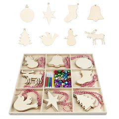 Christmas Creative DIY Decoration Gift Set Handmade Wood Chip Pendant, JM02027, JM02028, JM02029, JM02030, JM02031, JM02032, JM02033, JM02034, JM02035, JM02036, JM02037, JM02038, JM02039, JM02040, JM02041