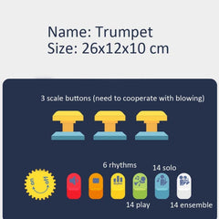Children Early Education Puzzle Playing Simulation Musical Instrument, 6806 Trumpet-Red, 6806 Trumpet-Blue, 6807 Clarinet-Red, 6807 Clarinet-White, 6805 Saxophone-Red, 6805 Saxophone-Green