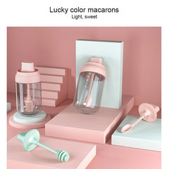 3 PCS Macaron Ribbon Moisture-Proof Lid Spoon One Seasoning Jar Glass Seasoning Bottle with Label, Seasoning Bottle, Honey Bottle, Brush Oil Bottle