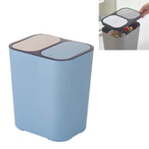 Dry And Wet Classification Press Trash Can Household Kitchen Paper Basket, Blue, White, Gray, Beige