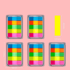 5pcs Fluorescent Transparent Small Sticker Note Indicator Label Index Sticker, 7660 (One Box), 7661 (One Pack), 7662 (One Pack), 7663 (One Pack), 7664 (One Pack), 7665 (One Pack)