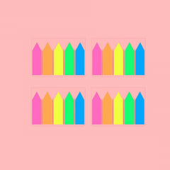 5pcs Fluorescent Transparent Small Sticker Note Indicator Label Index Sticker, 7660 (One Box), 7661 (One Pack), 7662 (One Pack), 7663 (One Pack), 7664 (One Pack), 7665 (One Pack)