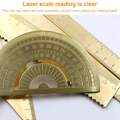 Brass Retro Drawing Ruler Measuring Tools, 0-10cm Isosceles Triangle Ruler, 0-10cm Right Angle Triangle Ruler, 0-15cm Wave Ruler, 0-15cm Ruler, 0-18cm Ruler, 0-120mm Caliper Single Scale, 0-180 Degree Protractor, 0-120mm Caliper Double Scale
