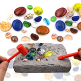 3 PCS Colorful Gemstone Archaeological Treasure Excavation Toy Creative DIY Puzzle Toy, 3 PCS DIY Puzzle Toy