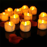 12 PCS/Box LED Candle Electronic Tea Wax Simulation Tears Electronic Candle Light Wedding Decoration Candle Light