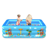 Household Indoor and Outdoor Amusement Park Pattern Children Square Inflatable Swimming Pool, 130 x 85 x 50cm, 150 x 110 x 50cm