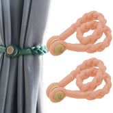 1 Pair Magnetic Buckle Twist Tie For Curtains, Pink, Grey Blue, Golden King, Conran, Off-white, Light Gray, Dark Grey