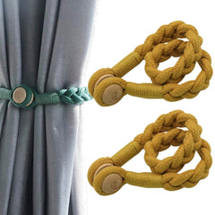 1 Pair Magnetic Buckle Twist Tie For Curtains, Pink, Grey Blue, Golden King, Conran, Off-white, Light Gray, Dark Grey