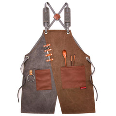 Denim Apron Barber Milk Tea Shop Waiter Overalls, Gray-yellow Shoulder Strap, Blue-white Shoulder Strap, Green-yellow Shoulder Strap, Grey-green Shoulder Strap, Grey-yellow Hook Strap, Blue-white Hook Strap, Green-yellow Hook Strap, Grey-green Hook Strap