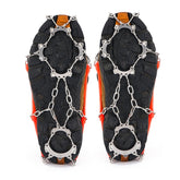 13 Teeth Outdoor Stainless Steel Mountaineering Climbing Crampons Trekking Non-Slip Shoe Covers, Size:, 13 Teeth M(Orange)