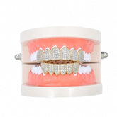 Halloween Accessories Micro-Inlaid Zircon Hip-Hop Braces, Gold Suit, Silver Suit, Gold Upper Teeth, Gold Lower Teeth, Silver Upper Teeth, Silver Lower Teeth