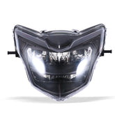 Motorcycle LDE Retro Headlights LED Far Near Beam Lights For Yamaha LC135 V2-V6, Transparent Glass, Smoked Glass