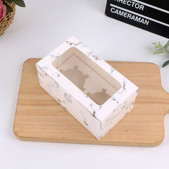 25 PCS Window Cupcake Packaging Box Muffin Cake Box With Inner Support, 2 In One (White), 2 In One (Marble), 2 In One (Kraft Paper), 4 In One (White), 4 In One (Marble), 4 In One (Kraft Paper), 6 In One (White), 6 In One (Marble), 6 In One (Kraft Paper)