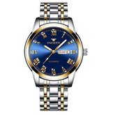 FNGEEN 4002 Men Roman Numeral Dial Sports Watch Student Luminous Quartz Watch, Between Gold Blue Surface, Between Gold Black Surface, Between Gold White Surface, White Steel Blue Surface, White Steel Black Surface, Brown Leather And Gold Blue Surface
