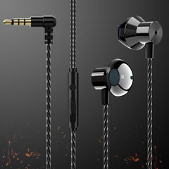 F12 Elbow Earbud Headset Wire Control With Wheat Mobile Phone Headset, 3.5mm Jack (Black)