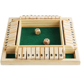 Four-Sided Digital Flop Game Party Interaction Children Educational Leisure Board Game Adult Decompression Wooden Toys, Green