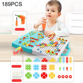 Children Screw-Tightening Electric Drill Toy Manual Assembly Toolbox, Style:, 2D Plane + Electric Drill (189 PCS), 3D + Electric Drill (276 PCS), 3D + Electric Drill (316 PCS), 3D + Electric Drill (466 PCS), 2D + Electric Drill + Charger (189 PCS)