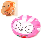3 PCS Cute Cartoon Shower Bath Cap Saunas Lace Elastic Band Cap Hair Protective Cap, 3 PCS Pink Rabbit