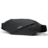 WEIXIER 8641 Men Running Waterproof Waist Bag Multifunctional Chest Bag Sports Leisure One-Shoulder Bag, Black, Dark Gray