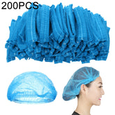 200 PCS Non-woven Disposable Pleated Anti Dust Hat Bath Caps For Spa Hair Salon Beauty, 200 PCS-Non-woven (Blue), 200 PCS-Non-woven (White)