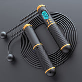 Rope / Cordless Dual-use Version Student Exam Exercise Fitness Smart Counting Skipping Rope with Load Weight, Black Yellow