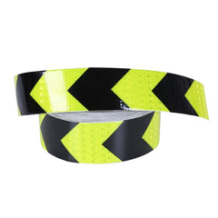 2 PCS Fluorescent Yellow Black Arrow Truck Sign Sticker Corridor Reflective Floor Stickers, 5cm x 20m