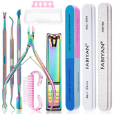 2 In 1 FABIYAN Color Titanium Nail Art Tool Set Dead Skin Shears Steel Push Nail File Pliers, 13 In 1, 14 In 1, 4 In 1, 2 In 1