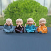 In Car Cute Four Little Monks Ornaments Car Interior Decorations Specificationļ¼, Not Swing