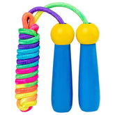 2 PCS 2.4m Wooden Children Colorful Skipping Rope Outdoor Sports Students Exam Adjustable Skipping Rope, Navy Blue, Pink, PVC Rope Blue, PVC Rope Pink