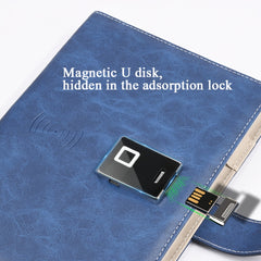 A5 Multi-Function Fingerprint Unlocking Notebook Can Record 10 Fingerprints, Fingerprint Lock + 16G U Disk
