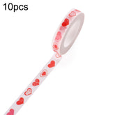 10pcs Paper Tape Hand Ledger Decoration Sticker, 8mmx10m, Red Love SM-11, Black Scissors SM-12, Colorful Clip SM-13, Colorful Fish SM-14, Weather SM-15, Clip Needle SM-16, Love English SM-18, Fresh Strawberry SM-19, Snowflake SM-20, Pencil SM-21