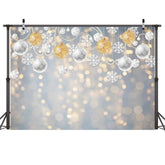 2.1m X 1.5m Christmas Ball Snowflake Party Decorative Photography Background, Christmas Ball