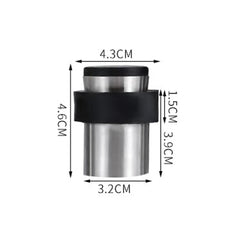 Rubber Anti-Collision Door Gear Punching Stainless Steel Round Door Resistant Home Floor-Shaped Cylindrical Door Touch, 46mm Punch, 60mm Punch, 80mm Punch, 46mm Punch-free, 60mm Punch-free, 80mm Punch-free, Brushed Steel 46mm With Plastic Head+Punch-fr...